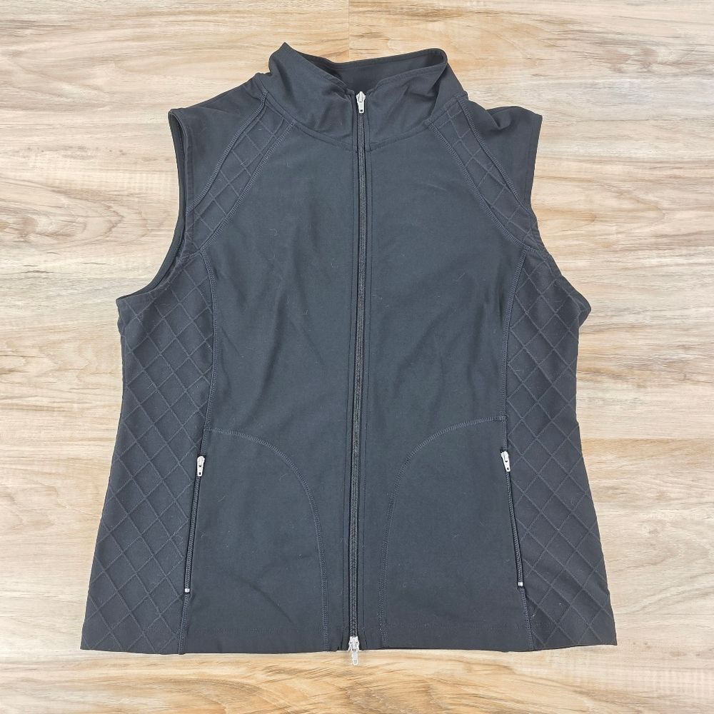 💇‍♀️GNW Sport Black Two-Way Zip Athletic Sleeveless Vest Size 2X